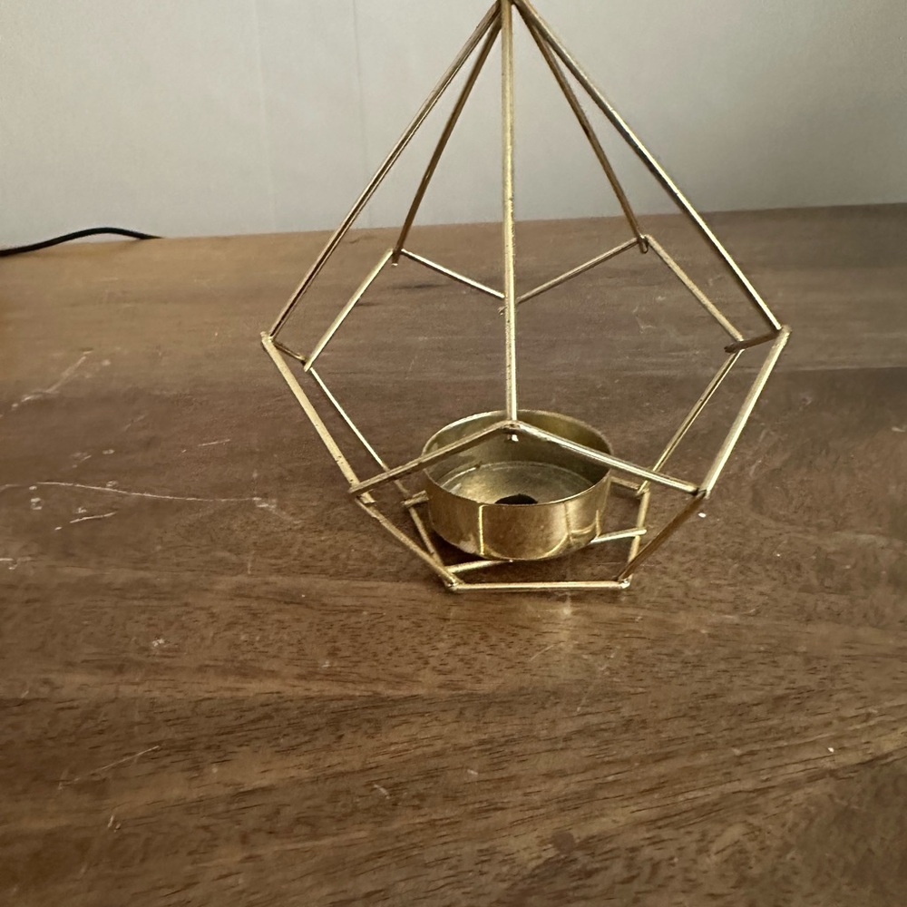 Geometric Gold Candle Holder